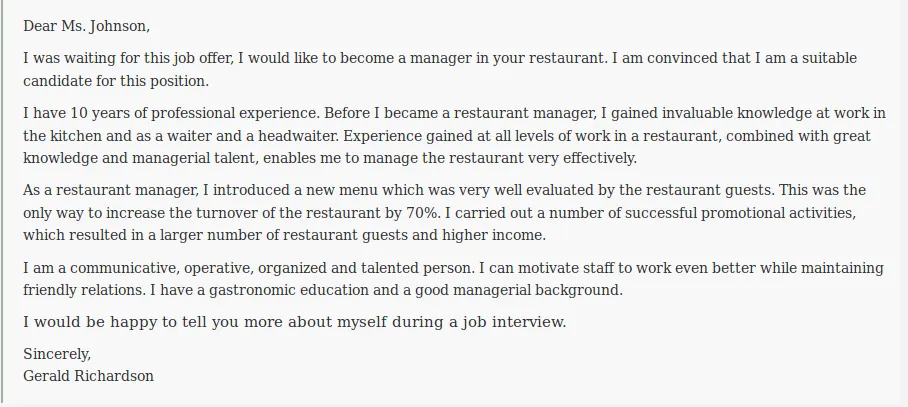 AjiraNawe Tanzania An example of a cover letter