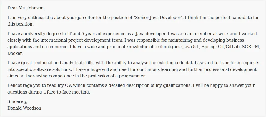 AjiraNawe Tanzania An example of a cover letter
